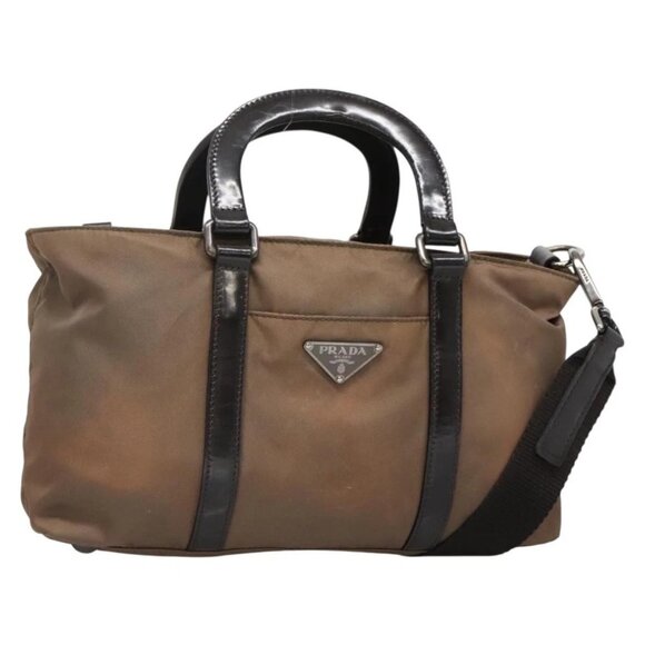 PRADA Hand Bag Nylon 2way Khaki Auth 62983 - Picture 1 of 16